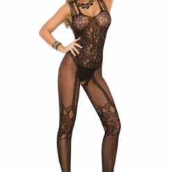 Elegant Moments Lingerie Strappy Net And Lace Bodystocking 11 Elegant Moments Lingerie Strappy Net And Lace Bodystocking