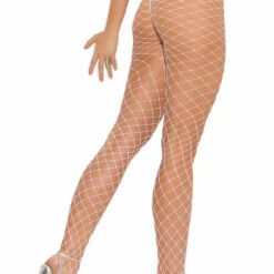 Elegant Moments Plus Size Wide Net Pantyhose