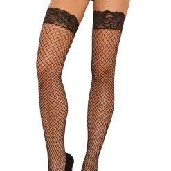 Elegant Moments Fence Net Stockings With Lace
