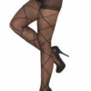 Elegant Moments Plus Size Sheer Criss Cross Pantyhose Plus Size Lingerie