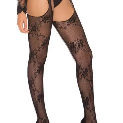 Elegant Moments Lace Suspender Pantyhose Hosiery