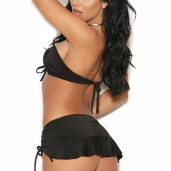 Elegant Moments Clothing Black Lycra Mini Skirt