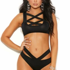 Elegant Moments Lingerie Strappy Lycra Top And Panty 5 Elegant Moments Lingerie Strappy Lycra Top And Panty