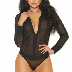Elegant Moments Mesh Lingerie Shirt And Panty