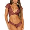 Elegant Moments Lingerie Cinnamon Spice Lace Cami Set