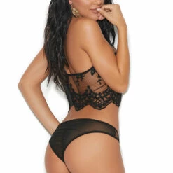 Elegant Moments Boho Mesh And Lace Cami Set Lingerie