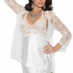 Elegant Moments Lingerie Satin Chemise And Robe Set