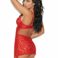 Elegant Moments Lingerie Embroidered Lace Chemise