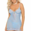 Elegant Moments Plus Size Marina Blue Underwire Chemise