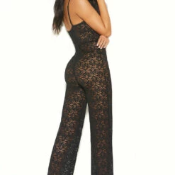 Elegant Moments Clothing Black Lace Jumpsuit