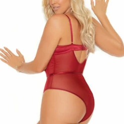 Elegant Moments Plus Size Burgundy Beauty Teddy