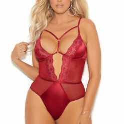 Elegant Moments Plus Size Burgundy Beauty Teddy