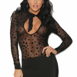 Elegant Moments Dot Mesh Club Dress Clothing