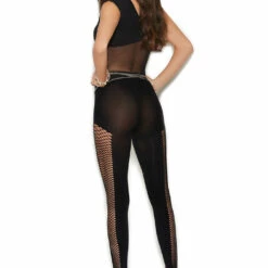 Elegant Moments Opaque And Fishnet Bodystocking