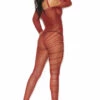 Elegant Moments Lingerie Burgundy Cold Shoulder Bodystocking
