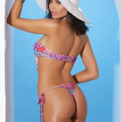 Elegant Moments Ruffled Micro Bandeau Two Piece