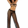 Elegant Moments Sexy Swimwear Black Crochet Pants