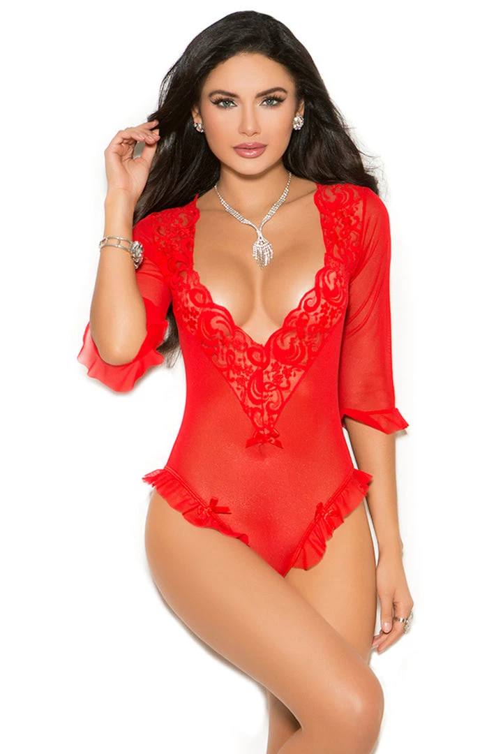 Elegant Moments Flirty Red Mesh Teddy 2 Elegant Moments Flirty Red Mesh Teddy
