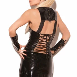 Elegant Moments Vinyl Zip Up Dress Lingerie