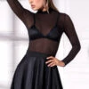 Mapalé Long Sleeve Mesh Mini Dress Clothing