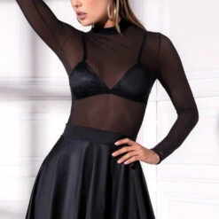Mapalé Long Sleeve Mesh Mini Dress Clothing