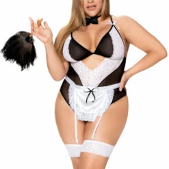 Mapalé Plus Size French Maid Teddy Set