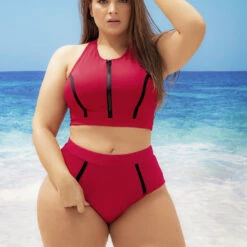 Mapalé Plus Size Sporty Zipper Swimsuit 6 Mapalé Plus Size Sporty Zipper Swimsuit
