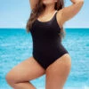 Mapalé Plus Size Basic Black One Piece