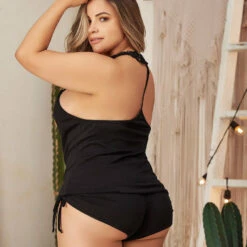 Mapalé Plus Size Drawstring Pajama Set