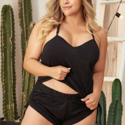 Mapalé Plus Size Drawstring Pajama Set