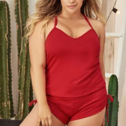 Mapalé Plus Size Drawstring Pajama Set