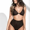 Mapalé Trendy Striped Bra And Panty Lingerie