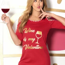 Mapalé Wine Is My Valentine Sleep Shirt