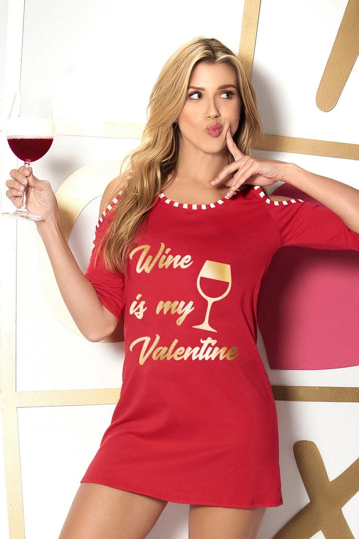 Mapalé Wine Is My Valentine Sleep Shirt 1 Mapalé Wine Is My Valentine Sleep Shirt