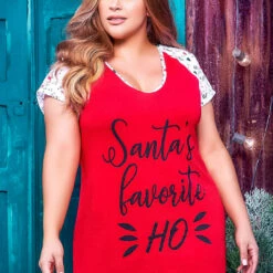 Mapalé Plus Size Santa's Favorite Sleep Dress 5 Mapalé Plus Size Santa's Favorite Sleep Dress