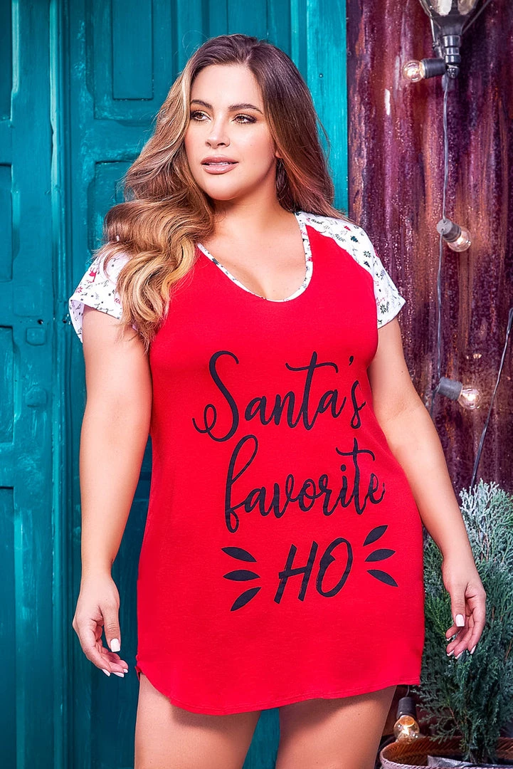 Mapalé Plus Size Santa's Favorite Sleep Dress 3 Mapalé Plus Size Santa's Favorite Sleep Dress