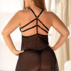 Mapalé Plus Size Mesh And Lace Underwire Babydoll