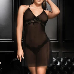 Mapalé Mesh And Geo Lace Split Babydoll Babydoll Lingerie 11 Mapalé Mesh And Geo Lace Split Babydoll Babydoll Lingerie