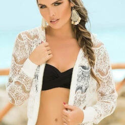 Mapalé Tops Lace Beach Hoodie