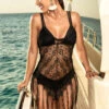 Mapalé Crochet And Fringe Cover Up Sexy Swimwear
