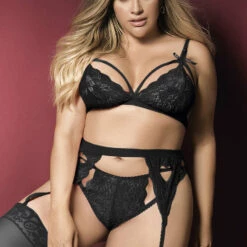 Mapalé Plus Size Lace Cage Bra And Garter Set 23 Mapalé Plus Size Lace Cage Bra And Garter Set