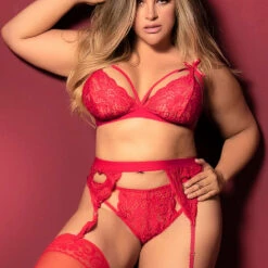 Mapalé Plus Size Lace Cage Bra And Garter Set 17 Mapalé Plus Size Lace Cage Bra And Garter Set