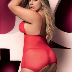 Mapalé Plus Size Open Cup Mesh Chemise 9 Mapalé Plus Size Open Cup Mesh Chemise