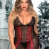 Mapalé Plus Size Plaid And Lace Chemise