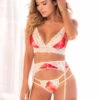Mapalé Bra Sets Flirty Floral Bra And Garter Set