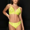 Mapalé Neon Yellow Peek-a-Boo Bra And Panty