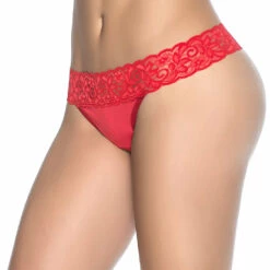 Mapalé Lingerie Microfiber And Lace Thong