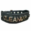Funk Plus 1 3-4" Leather Strap 'CLEANUP' Name Choker