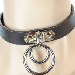 Funk Plus Leather Double O Ring Choker