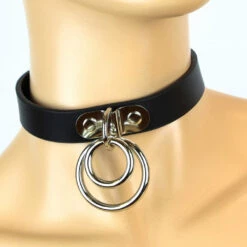 Funk Plus Leather Double O Ring Choker